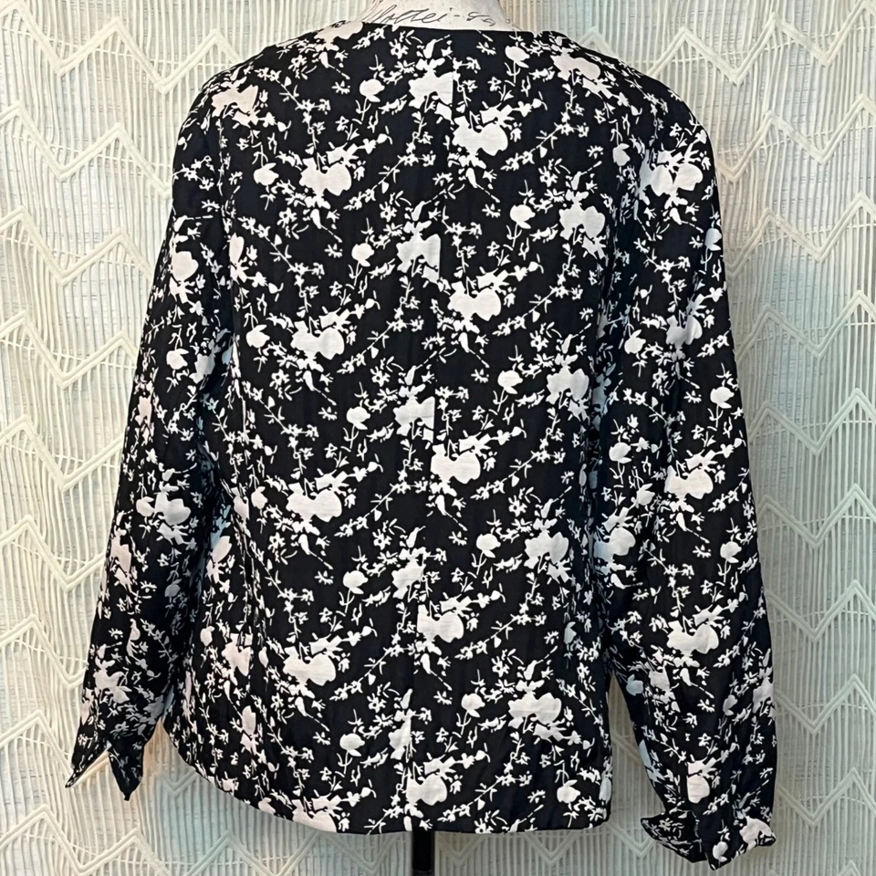 Coldwater Creek Sz 18 Black Ivory Button Down Suit Classic Business Jacket - Image 4 of 4