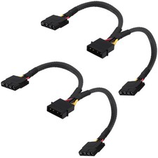 Molex 4 Pin Power Supply Y Splitter Extension Cable D Molex LP4 IDE 4 Pin 1 P...