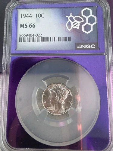 1944 10C Mercury Dime NGC MS66