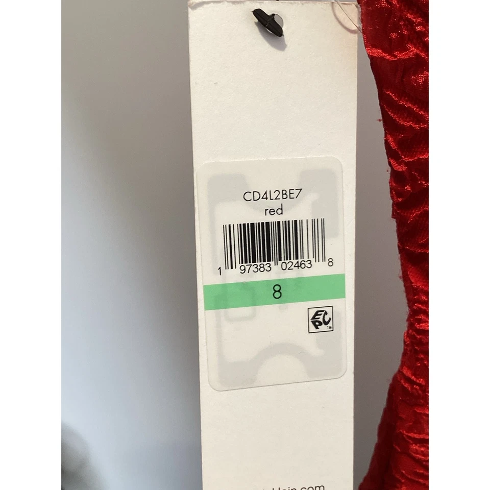 Vestido vaina para mujer Calvin Klein rojo brocado - textura sin mangas talla pequeña 8 Foto 2 de 4