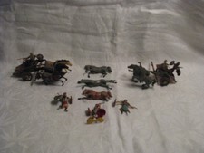 Group of Vintage Plastic Toy Knights, Chariots  Horses