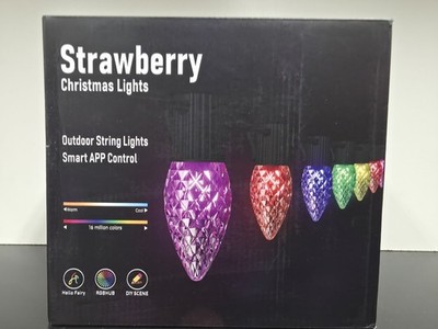 Brightown Smart C9 LED RGB Strawberry Christmas Lights 99 ft. NEW/OPEN BOX