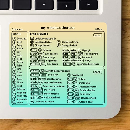 Reference Keyboard Shortcut Stickers Adhesive For PC Laptop Desktop Sticker - Photo 8/13