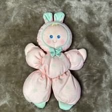 Vintage 1989 Fisher Price Pink Slumber Babies 1364 Bunny Doll Plush