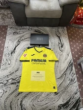 Villarreal Match Worn Signed Santi Comesaña #14 Home Football Shirt Coa Boxed