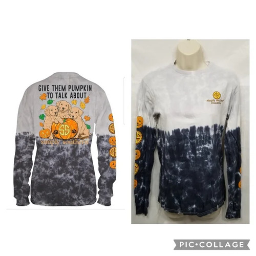 Simply Southern Pumpkin To Talk About Smokey Tie Dye Dog Halloween Fall Shirt S