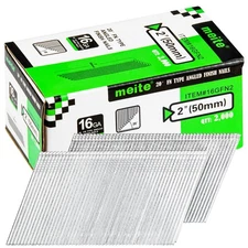 meite 16 Gauge Angled Finish Nails 20-Degree Galvanized for Cabinet Building