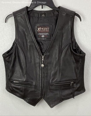 NWT Xpert Performance Gear Black Leather Vest Women's Size L