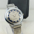 RARE VINTAGE 1970'S TIMEX ELECTRIC DYNABEAT DATE BLUE/GRAY 37MM MEN'S WATCH