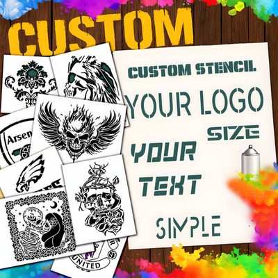 #ad Custom Stencil with Logo Text Personalised Reusable Mylar Stencils $40.99