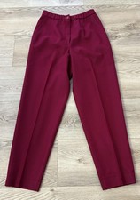 Vintage Pendleton Dress Pants Women 12 Burgundy Wool High Waist Tapered Made USA