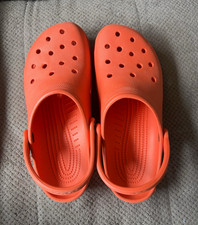 Crocs Classic Orange Clog Sandals Slip-On Rub...