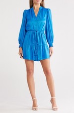 NWT Alice + Olivia Antonette Long Sleeve Dress French Blue $495 - Size 2