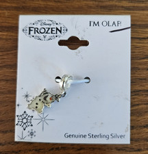 Disney Frozen 2 sided Charm for Bracelet/Necklace Olaf Bangle Sterling Silver