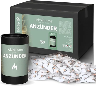 holz4home® Anzündtüten 500 Stk. Grill- & Kaminanzünder, wasserfest, brennbar