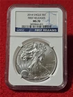 2014 Silver Eagle ASE S$1 DOLLAR FIRST RELEASES NGC MS 70       #T1291