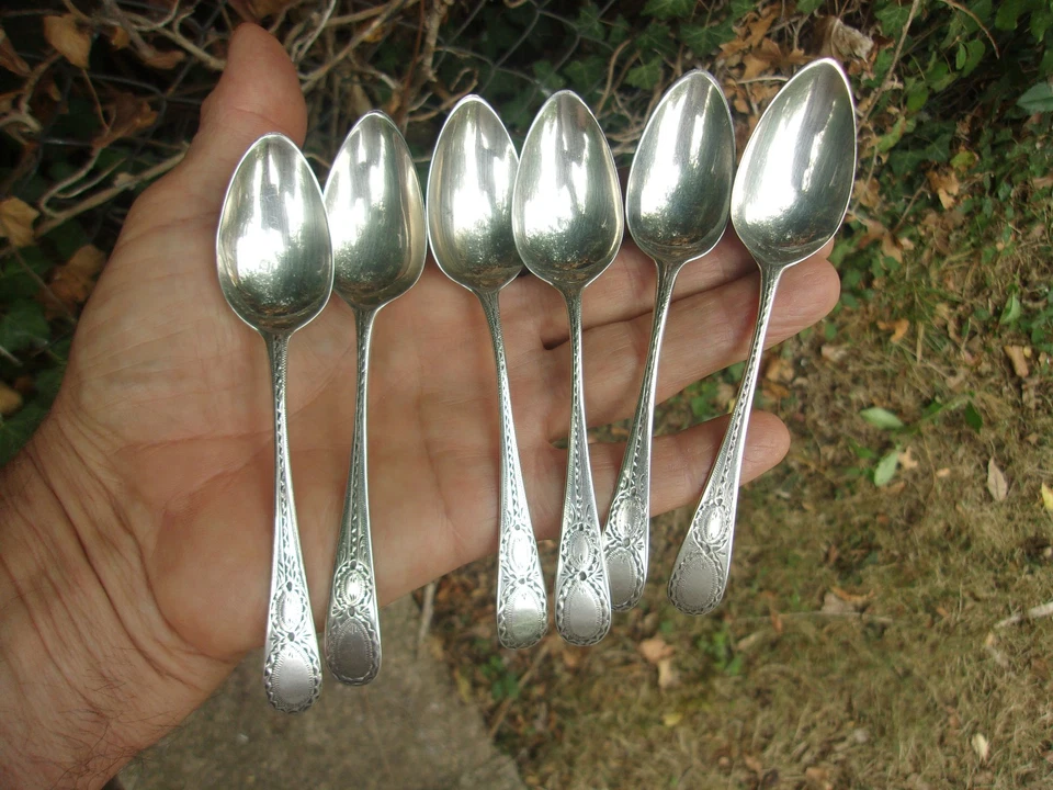 LOT DIVERS COUVERTS EN ARGENT MASSIF POINCON MINERVE ET ANGLAIS 250 grs - Photo 3/4