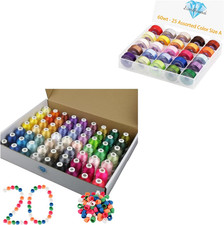 Embroidery Thread Essential Pack Bundle - Brother 63 Colors Kit  25Pcs Assorted