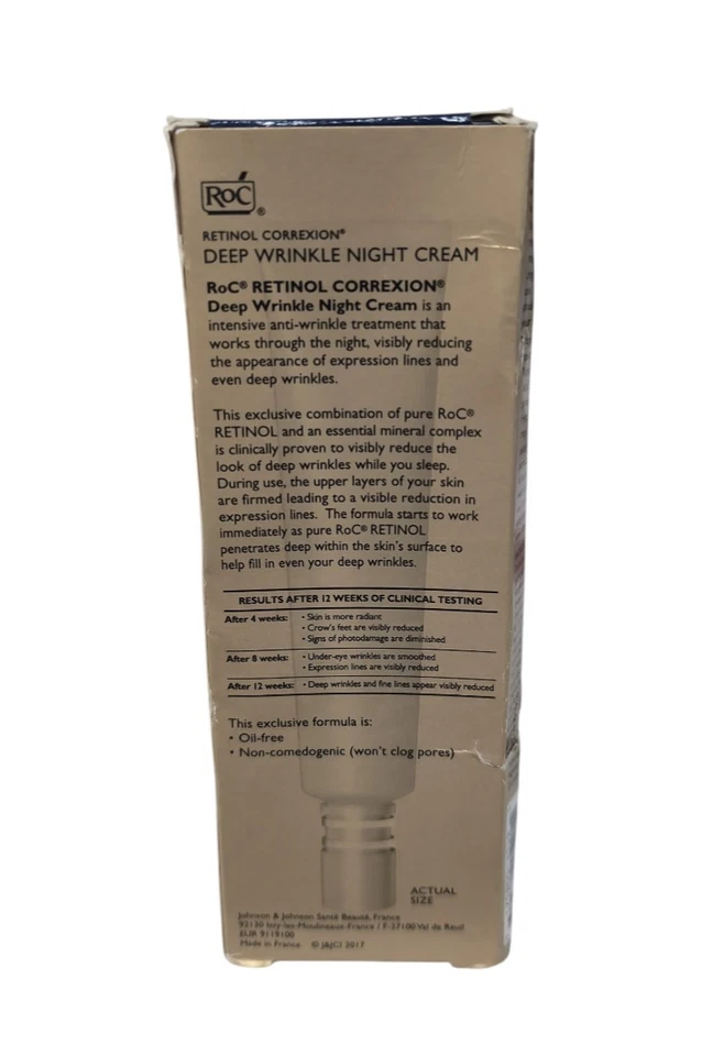 RoC Retinol Correxion Deep Wrinkle Night Cream 1.0 fl.oz 30ml New Distressed Box - Image 2 of 4