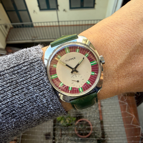 Men's Vintage Flipper Watch 1960s 35Mm Cal Unitas Manual Glass To ...