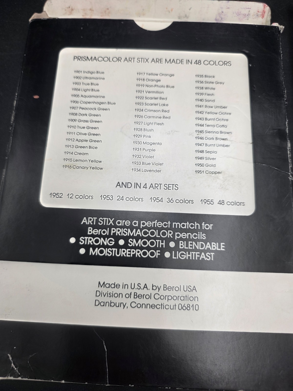 Vintage Berol Prismacolor Art Stix Set #1953  22 Colors (Missing 2)