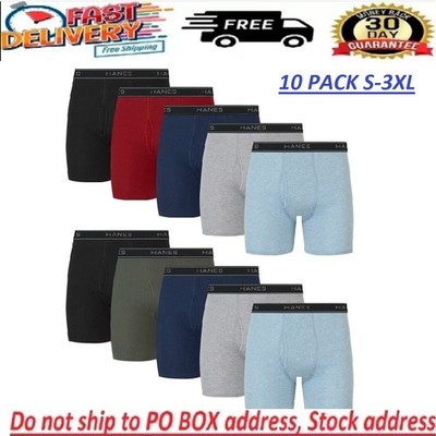Hanes Men's Super Value Pack Assorted Boxer Briefs, 10-Pack Soft and Breathable