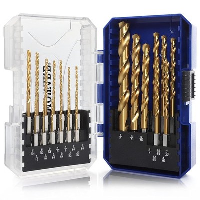 COMOWARE Impact Drill Bit Set - 21 Pcs Hex Titanium HSS Quick Change Impact D...