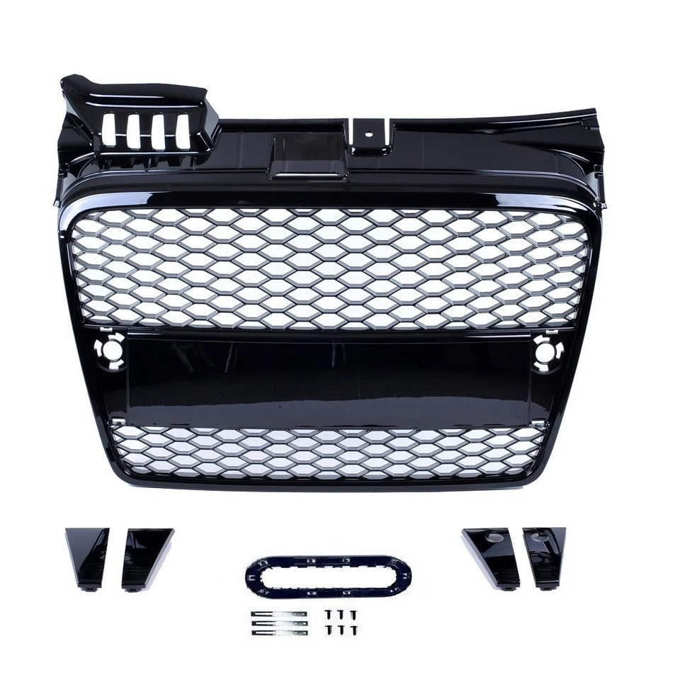 CALANDRE NOIR BRILLANT NID D'ABEILLE POUR AUDI A4 B7 DE 11/2004 A 11/2007 - Photo 1/1