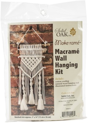 Massive Eiche Makramee Wandbehang Kit - Quasten und Drehungen MWH016