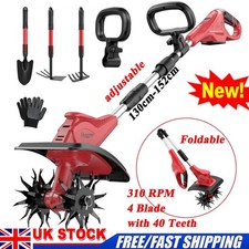 Cordless Cultivator Rotavator Garden Tiller Tool Kit Shovel Spatula Weeding Soil