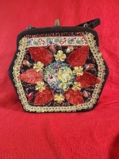 Vintage 50s Hand Emboidered Petit Point Evening Bag See Pics For Details