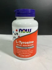 NOW FOODS L-Tyrosine 750 mg Extra Strength 90 Veg Capsules