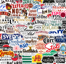 25/50 Liquor Logo Sticker Pack - Matte Vinyl - Brewery Microbrew Ale Vodka Rum