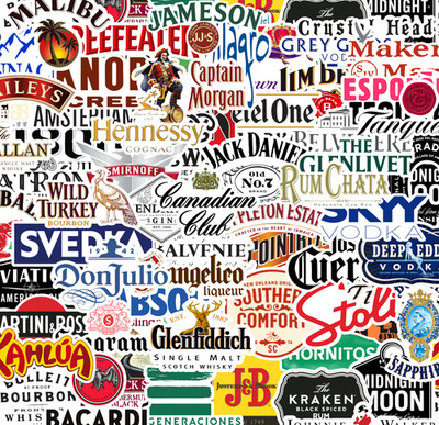 25/50 Liquor Logo Sticker Pack - Matte Vinyl - Brewery Microbrew Ale Vodka Rum