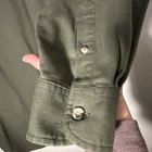 Wrangler Shirt Mens Medium Green Solid Button Front Long Sleeve Stretch Twill