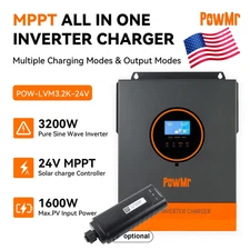 3200W 24V Solar Hybrid Inverter 110/120V AC 100A MPPT Charge Controller PV 108V