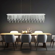 Design LED Decken Pendel Kristall Glas Chrom Lampe Leuchte Fernbedienung Dimmbar
