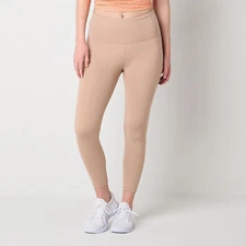 NEW Xersion Women High-Rise Light Taupe EverUltra Crop Leggings LARGE
