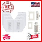 1 Gang Brush Wall Plate Decora Style White Brush Wall for Passing Through Spe...