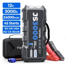 2026 TOPDON JS3000 12V Jump Starter 3000 Peak Amps 24000mAh Power Bank