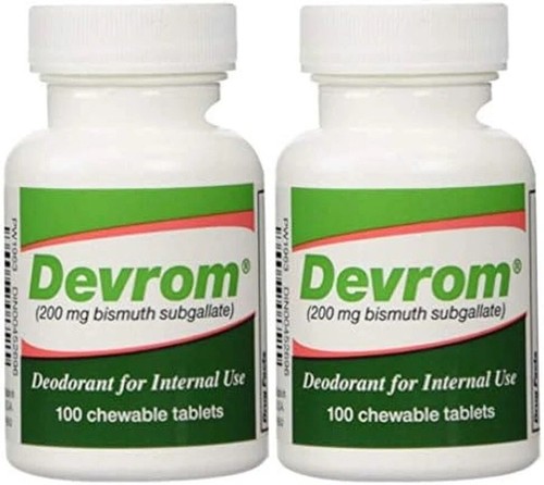 Devrom Tablets (Internal Deoderant)200MG 100chewable Tablets pack of 2