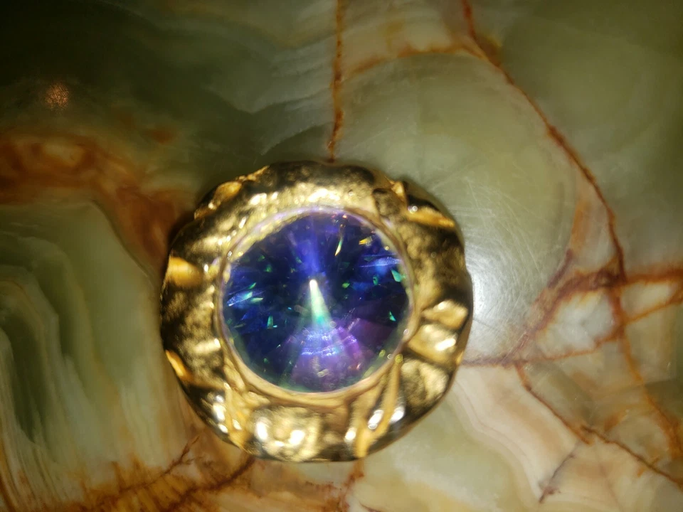 5 VINTAGE CRYSTAL AB BUTTONS - Image 3 of 4