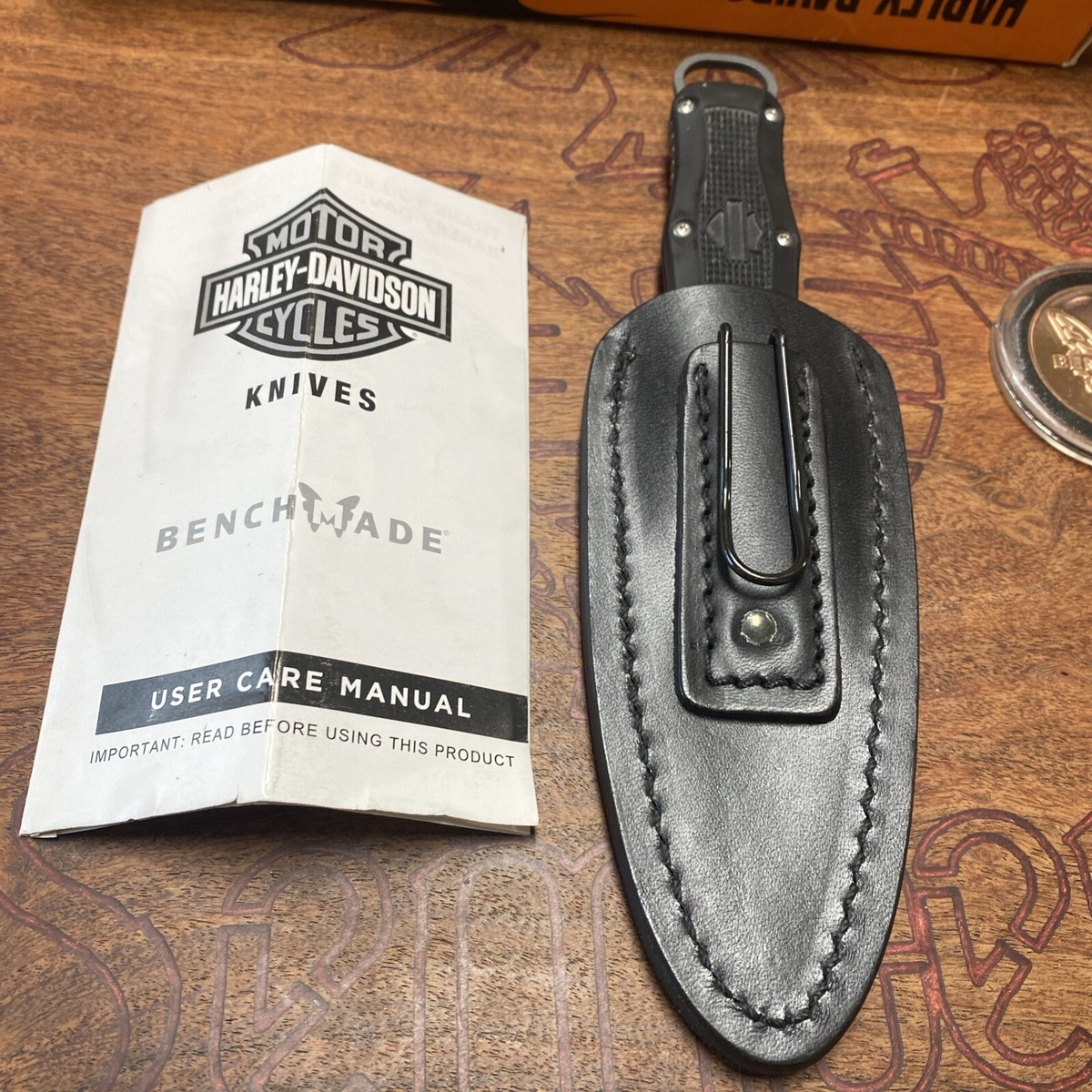 Harley Davidson Benchmade USA Night Shift Fixed Blade Boot Knife W