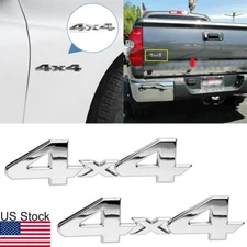 2Pcs Chrome Silver 4X4 Emblem Rear Trunk Bed Side Badge For Toyota Tacoma Etc
