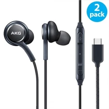 2 pack Samsung Galaxy AKG USB-C Headphones Wired Type C Earbuds for Galaxy S25
