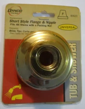 Adjustable Flange & Nipple, Short & Long Styles F, 80626 Polished Brass, Danco