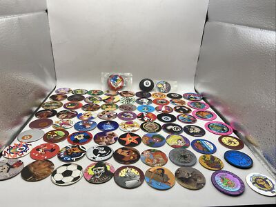 Large Mixed Lot of 78 Vintage Assorted POGS Milkcaps 1990's