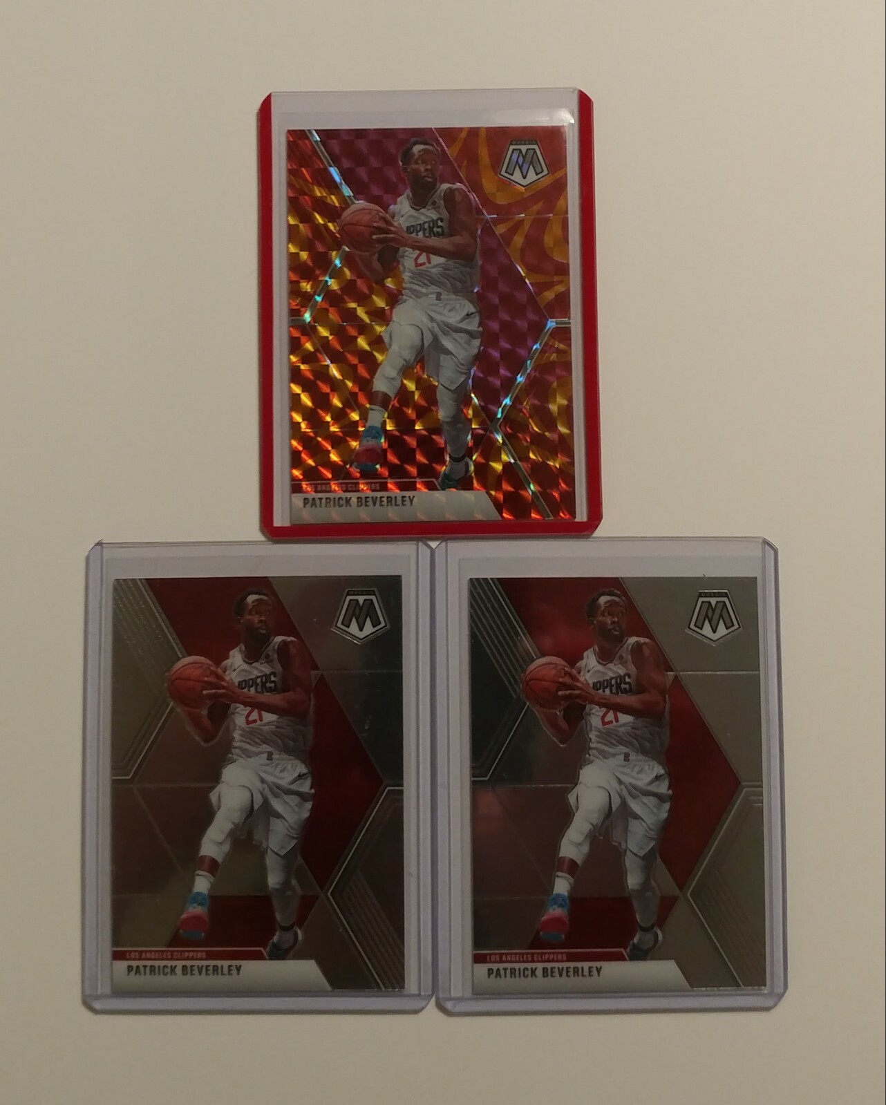 🔥2019-20 PANINI Mosaic Reactive Orange Prizm Parallel #88 PATRICK BEVERLEY LOT
