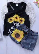 2 Piece Toddler Sunflower Short Set