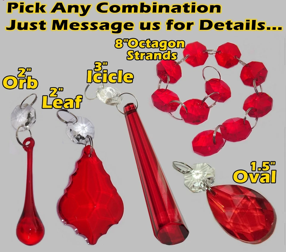 Araña roja cuentas cristales de vidrio decoraciones de Navidad gotas atrapasol Foto 3 de 4